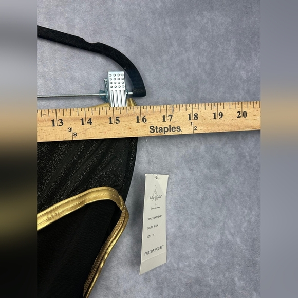 Baby Phat Black & Gold Metallic Sparkle Logo Print One Piece Swimsuit - Size 1X - Picture 5 of 12